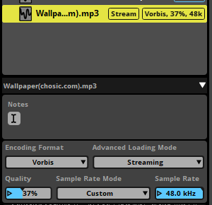 Music file settings